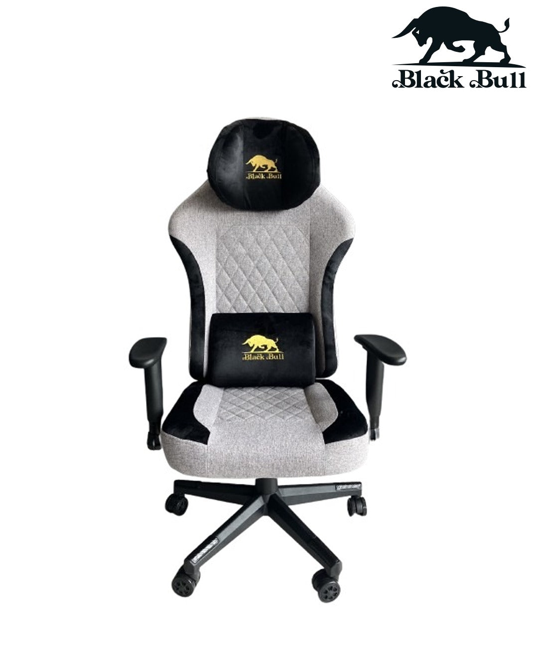 Black Bull Gaming Chair With Molded Headrest Up & Down - Fabric Black Bull Gaming Chair With Molded Headrest Up & Down - Fabric